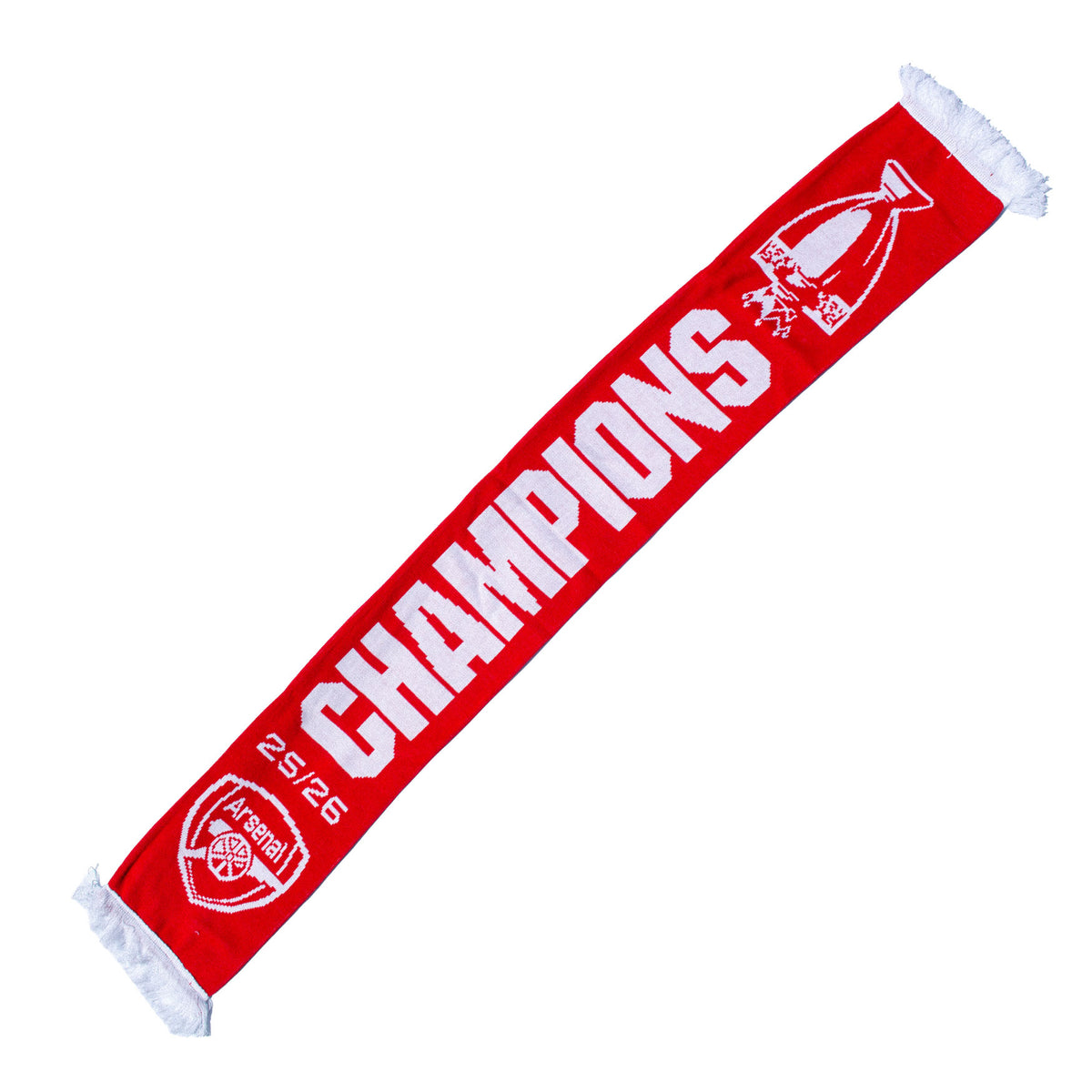 Arsenal Champions 25/26 Scarf  Red & White