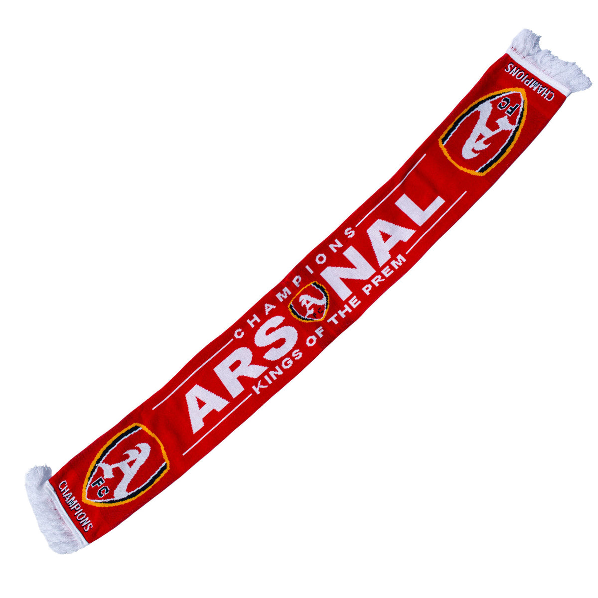 Arsenal Kings Of The Prem 25/26 Scarf Red & Yellow