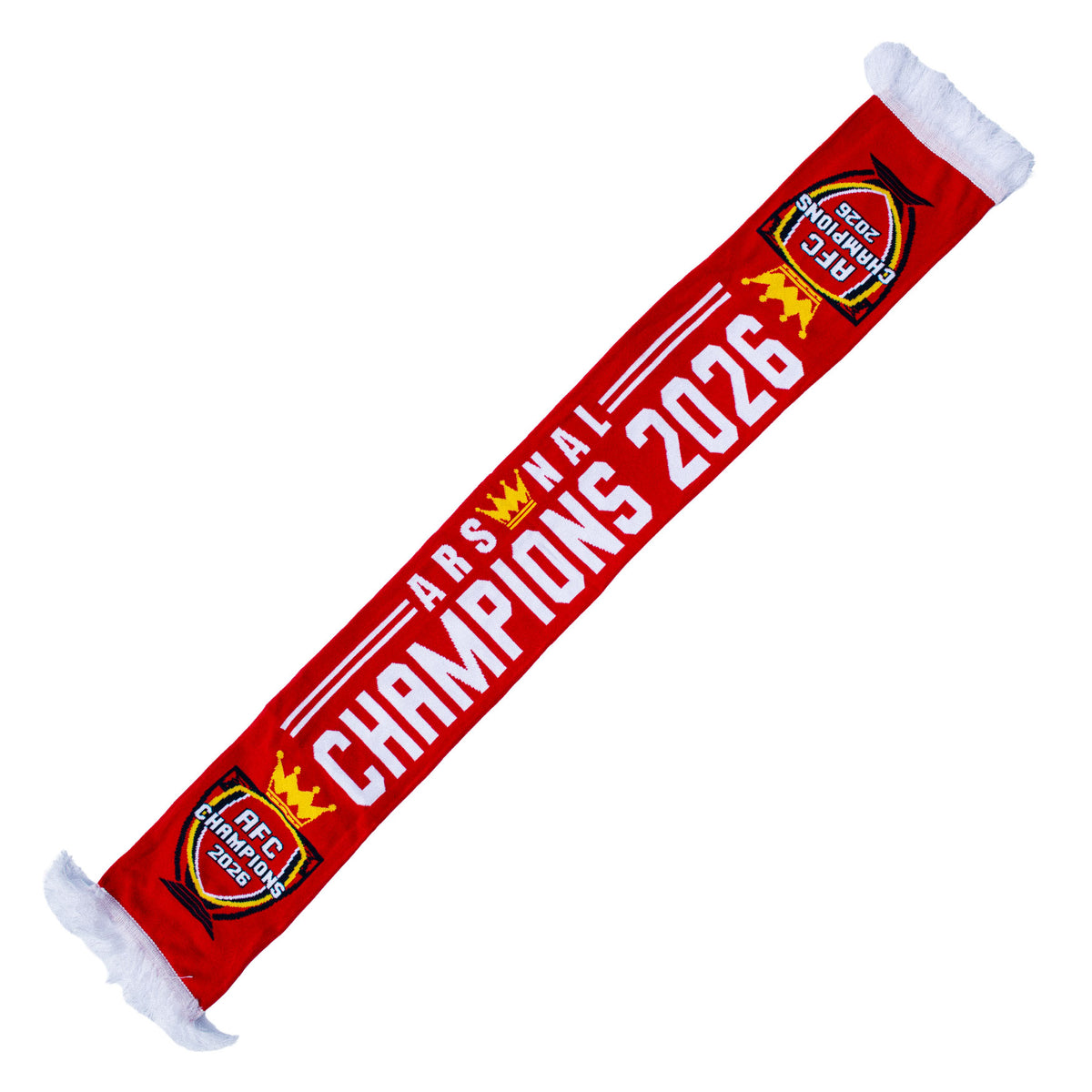 Arsenal Champions 2026 Scarf  Red & Yellow